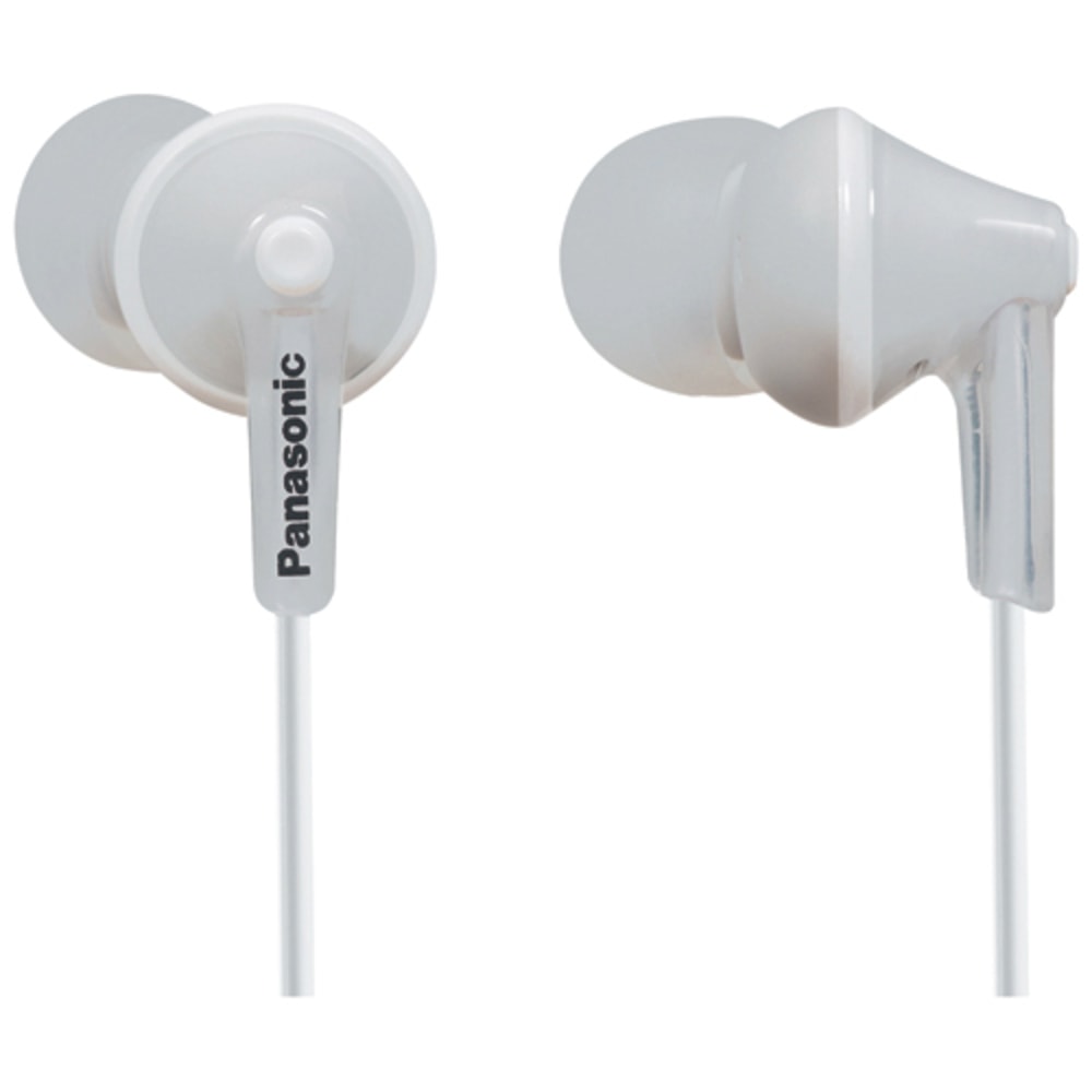 Panasonic Earbud Headphones - Stereo - Mini-phone - Wired - 16 Ohm - 10 Hz - 24 kHz - Earbud - Binaural - In-ear - 3.61 ft Cable - White MPN:RP-TCM125-W