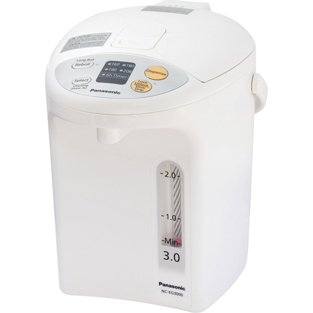 Panasonic 3.0L Electric Thermo Pot with Slow-Drip Coffee Feature - NC-EG3000 - 3.17 quart - White, Silver MPN:NC-EG3000