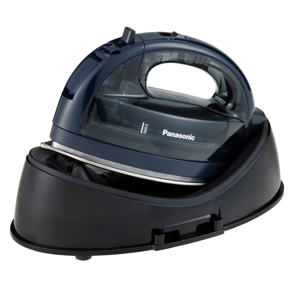 Panasonic Cordless Dry & Steam Iron With Wide Stainless-Steel Soleplate, Power Heating Base And Retractable Cord, Black MPN:NI-WL700A
