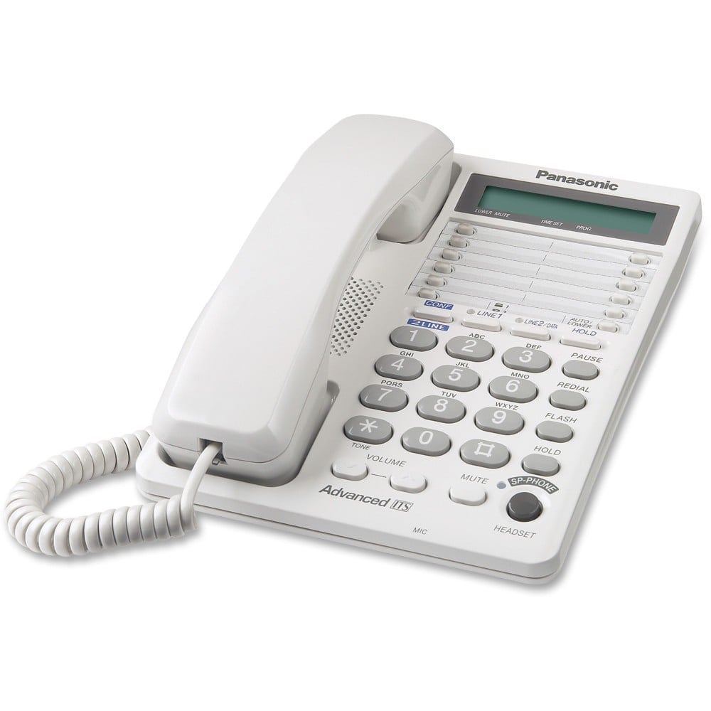 Panasonic KX-TS208W 2-Line Integrated Telephone System 16-Digit LCD with Clock MPN:KX-TS208W