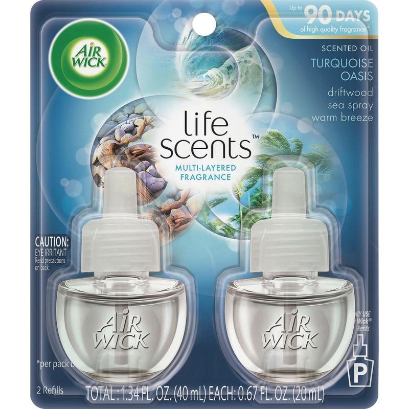 Air Wick Scented Oil Warmer Refill - Oil - 0.7 fl oz- Turquoise Oasis - 45 Day - 12 / Carton - Long Lasting MPN:91109CT