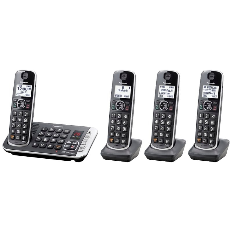 Panasonic Link2Cell Bluetooth DECT 6.0 Expandable Cordless Phone System With Digital Answering System, KX-TGE674B MPN:KX-TGE674B