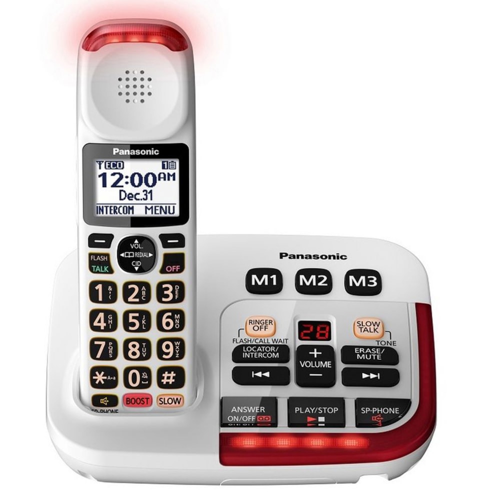 Panasonic Amplified Cordless Phone With Answering Machine, White, KX-TGM420W MPN:KX-TGM420W