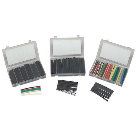 Heat Shrink Tube Kit, Dual Wall, Thin Wall, 2:1 I.D. Shrink Ratio, 6 in MPN:KP-HSTT2