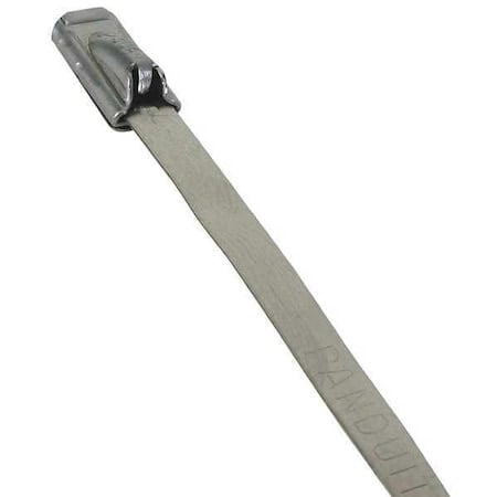 Cable Tie, 5 in L, 1 in Max Bundle Dia., Silver, 304 Stainless steel, 200 lb Strength, 100 PK MPN:MLT1S-CP