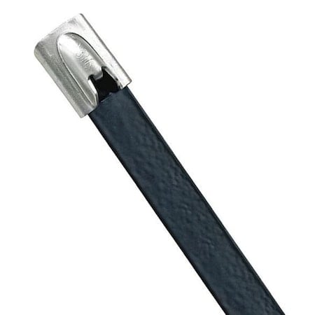Cable Tie, 14-1/2 in L, 4 in Max Bundle Dia., Black, 316 Stainless Steel, 250 lb Strength, 50 PK MPN:MLTFC4H-LP316