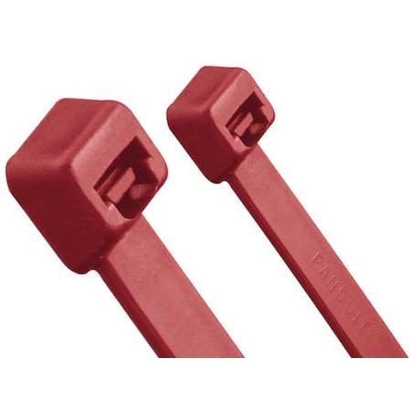 Cable Tie, 4 in L, 1 in Max Bundle Dia., Red, HALAR Fluoropolymer, 18 lb Strength, 100 PK MPN:PLT1M-C702Y