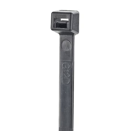 Cable Tie, 6-1/2 in L, 1-1/2 in Max Bundle Dia., Black, Nylon 6/6, 50 lb Strength, 100 PK MPN:S6-50-C0