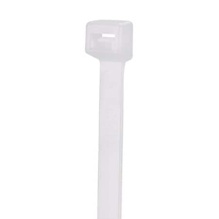 Cable Tie, 8 in L, 2.09 in Max Bundle Dia., Natural, Nylon 6/6, 18 lb Strength, 100 PK MPN:S8-18-C
