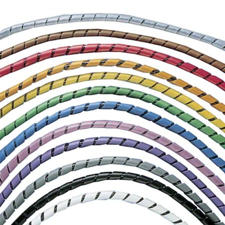 Spiral Wrap, 5 in Max Bundle Dia., 100 ft, Polyethylene, Off White MPN:T75F-C