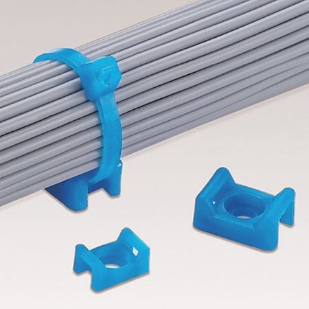 Cable Tie Base, Saddle, Aqua, Tefzel, PK100 MPN:TM3S10-C76