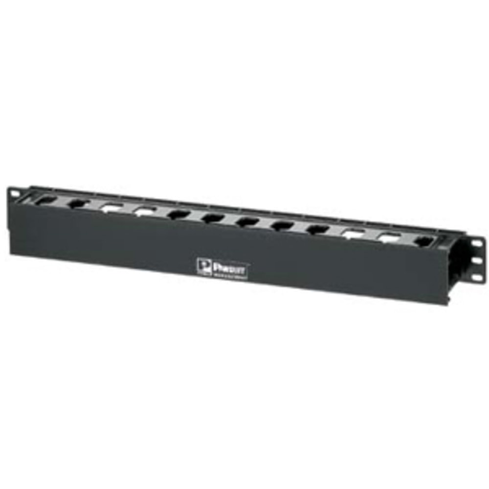 PANDUIT PatchLink Horizontal Cable Manager - Cable Manager - Black - 1U Rack Height - 19in Panel Width MPN:WMPLFSE