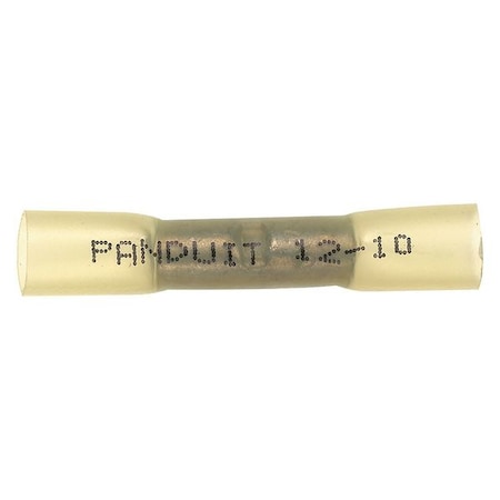 Butt Splice Wire Connector, 10 AWG Max, Yellow, Polyolefin Insulation, 600 V, 20 PK MPN:BSH10-E