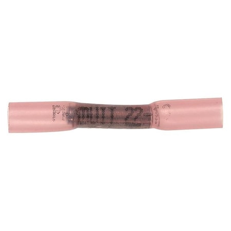 Butt Splice Wire Connector, 18 AWG Max, Red, Polyolefin Insulation, 600 V, 25 PK MPN:BSH18-Q