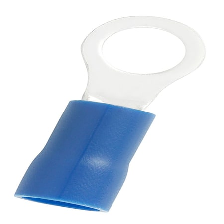 Ring Terminal, 3/8 in Stud Size, 6 AWG, 600 V, Vinyl Insulated, Blue, 25 PK MPN:EV6-38R-Q