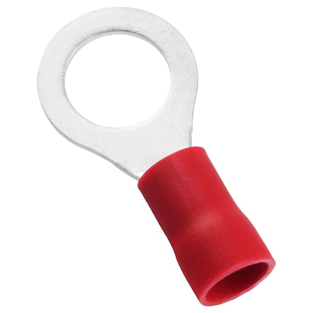 Ring Terminal, 3/8 in Stud Size, 8 AWG, 600 V, Vinyl Insulated, Red, 25 PK MPN:EV8-38R-Q