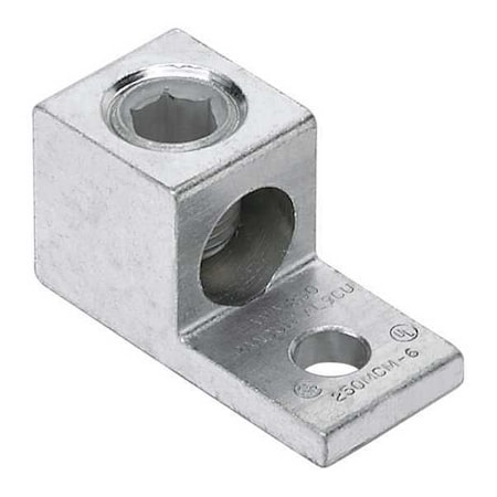Mechanical Lug, 2 AWG Max, 1 Conductor, 1/4 in Stud, Aluminum MPN:LAMA2-14-C
