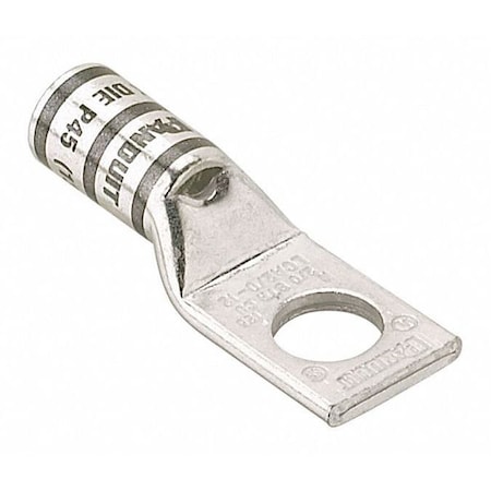 One-Hole Compression Lug, 4 to 2 AWG Max, Standard Barrel, Copper, Gray MPN:LCA4-14-L