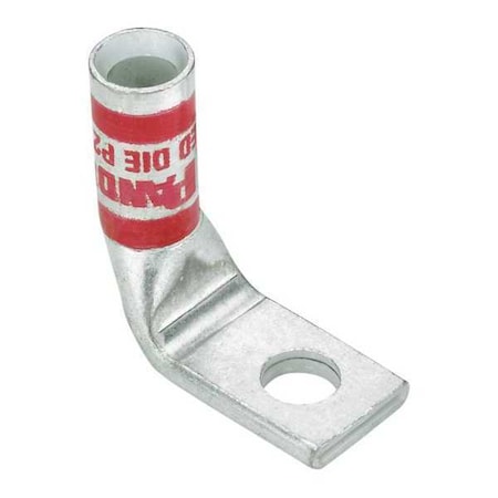 One-Hole Compression Lug, 4 AWG Max, Standard Barrel, Copper, Gray MPN:LCA4-14F-L