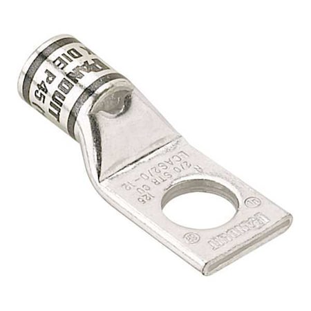 One-Hole Compression Lug, 6 AWG Max, 1/4 in Stud, Short Barrel, Copper, Blue MPN:LCAS6-14-L
