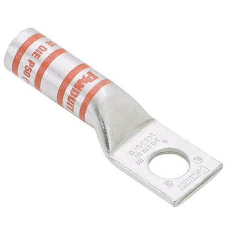 One-Hole Compression Lug, 1 AWG Max, 1 to 2 in Stud, Long Barrel, Copper, Green MPN:LCB1-12-E