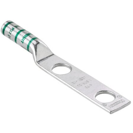 Two-Hole Compression Lug, 500 kcmil Max, 1 to 2 in Stud, Long Barrel, Copper, Brown MPN:LCC500-12-6