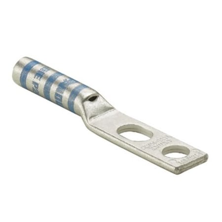Two-Hole Compression Lug, 6 AWG Max, Long Barrel, Copper, Blue MPN:LCC6-14JAW-L