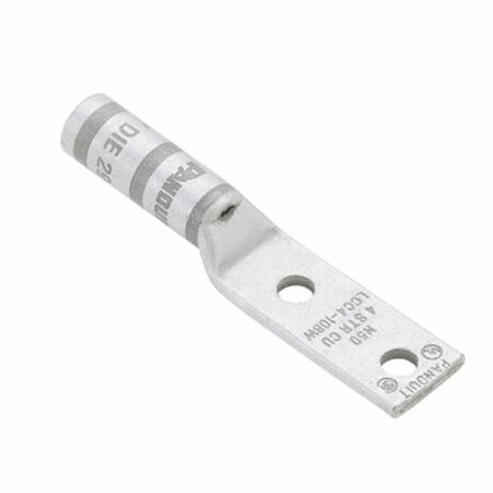 Two-Hole Compression Lug, 1/0 AWG Max, Long Barrel, Copper, Pink MPN:LCCX1/0-38D-X