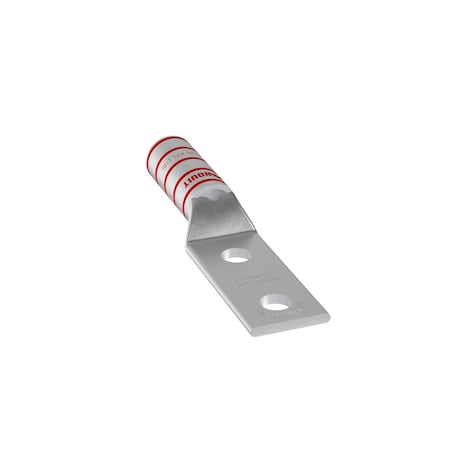 Two-Hole Compression Lug, 1 to 2 in Stud, Long Barrel, Copper, Red MPN:LCCX300-12-6