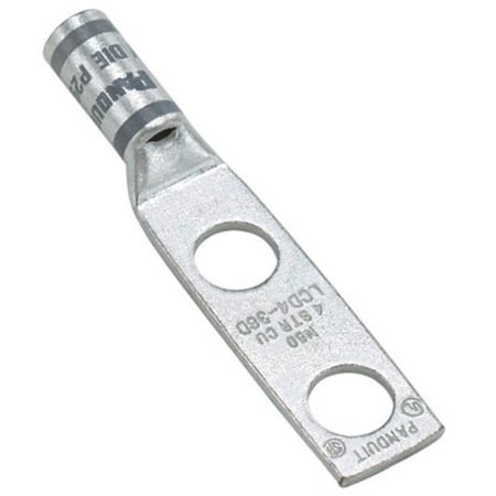 One-Hole Compression Lug, 4 AWG Max, Standard Barrel, Copper, Gray MPN:LCD4-10B-L