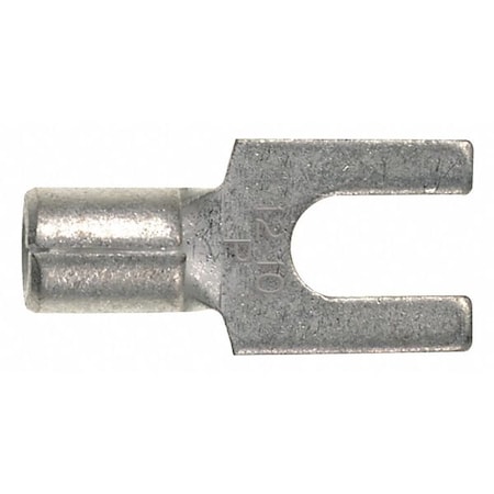 Fork Terminal, #10 Stud Size, 14 AWG, 2, 000 V, Bare Insulated, Bare, Crimp Termination Only, 100 PK MPN:P14-10F-C