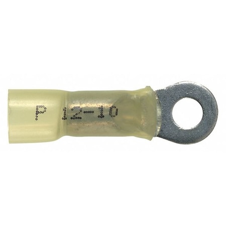 Ring Terminal, #10 Stud Size, 10 AWG, 600 V, Heat Shrink Insulated, Yellow, Crimp Termination Only MPN:PH10-10R-E