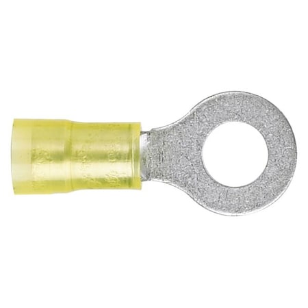 Ring Terminal, #10 Stud Size, 10 AWG, 600 V, Nylon Insulated, Yellow, Crimp Termination Only, 50 PK MPN:PN10-10R-L