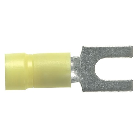 Fork Terminal, #10 Stud Size, 10 AWG, 600 V, Vinyl Insulated, Yellow, Crimp Termination Only MPN:PV10-10F-D