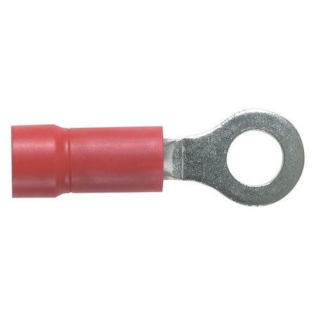 Ring Terminal, #8 Stud Size, 18 AWG, 600 V, Vinyl Insulated, Red, 1000 PK MPN:PV18-8R-MY