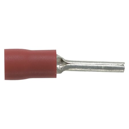 Pin Terminal, 18 AWG, 600 V, Vinyl Insulated, Red, Crimp Termination Only, 100 PK MPN:PV18-P47-CY