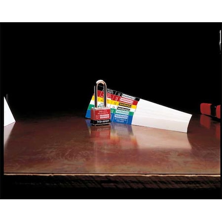 Padlock Label, No Header, Vinyl, 10 in Width, 3/4 in Height, 25 PK MPN:PSL-PL1REDY