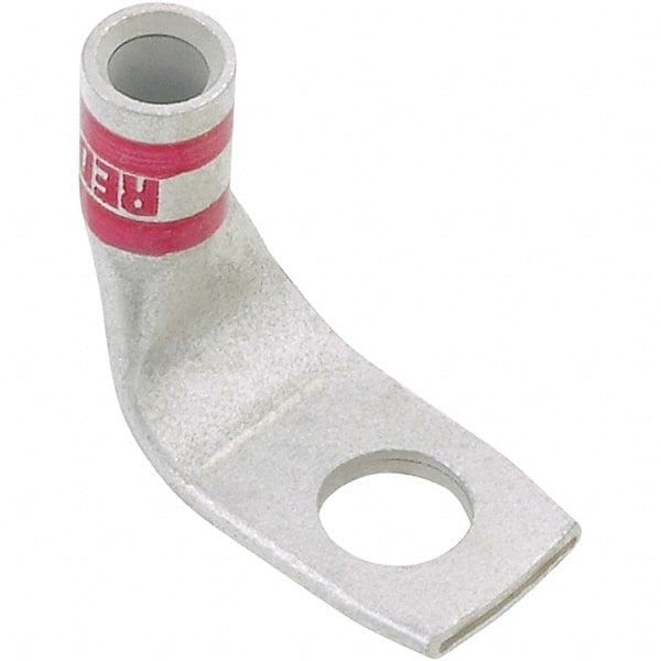 Right Angle Ring Terminal: Non-Insulated, 2 AWG, Compression Connection MPN:LCAX2-14F-E
