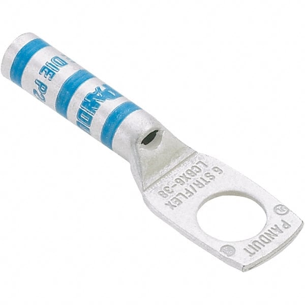 Right Angle Ring Terminal: Non-Insulated, 6 AWG, Compression Connection MPN:LCBX6-38-L