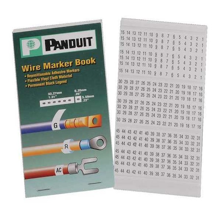 Wire Marker Book, Vinyl Cloth, 1-45 MPN:PCMB-3