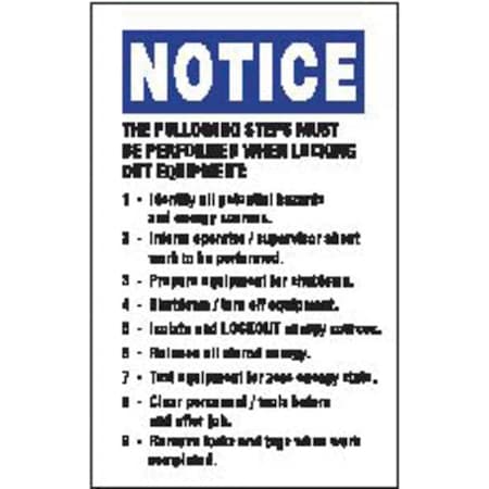 Lockout Label, 5 In. H, 3-1/2 In. W, PK5 MPN:PVS0503N458Y