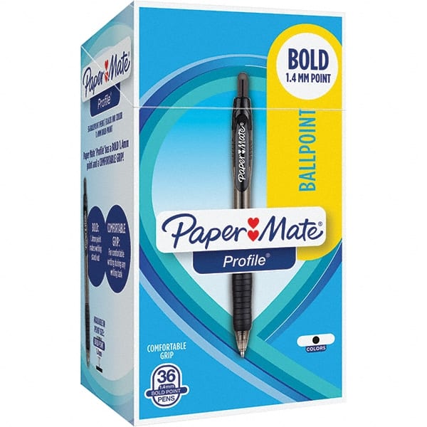 Retractable Gel Pen: 1.4 mm Tip, Black Ink MPN:1921067