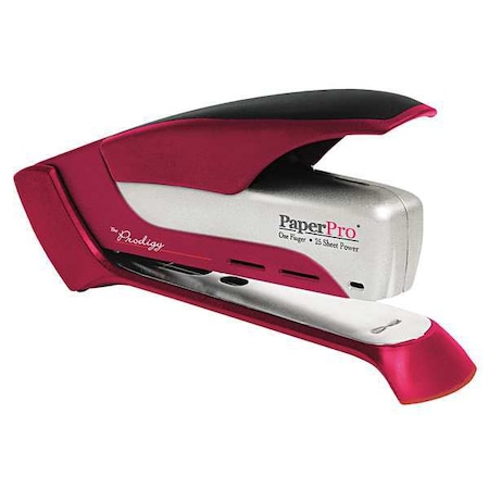 InPower One-Finger 3-in-1 Desktop Stapler, Antimicrobial Protection, 28-Sheet Capacity, Red/Silver MPN:ACI1117