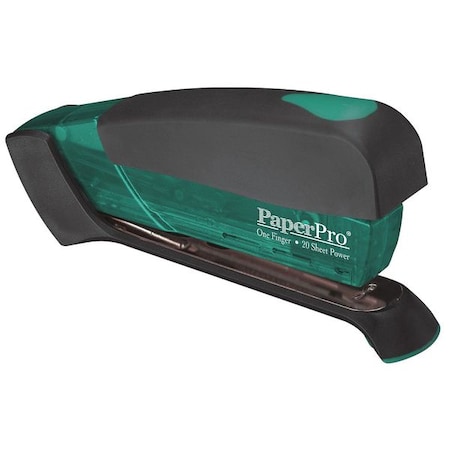 InPower One-Finger 3-in-1 Desktop Stapler, Antimicrobial Protection, 20-Sheet Capacity, Green/Black MPN:ACI1123