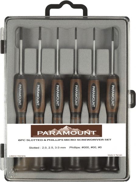 Screwdriver Set: 6 Pc, Phillips & Slotted MPN:PAR-B5006P