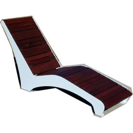 PARIS Site Furnishings Lounge Chair with Pau Lope Wood Slats White 460-384-F04 WHITE