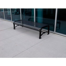 PARIS Site Furnishings Terraza 6' Backless Bench Vertical Steel Slats Black 460-253-F06 BLACK