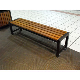 PARIS Site Furnishings Regency 6' Backless Bench Pau Lope Wood Slats Black 460-053PL-F06 BLACK