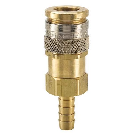 Quick Connect Hose Coupling Socket, Global High Flow, 1/4 in Body, 1/4 in Hose Barb MPN:RF-251-4HB