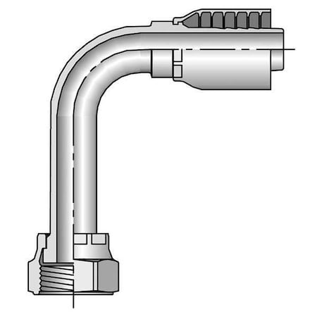 Crimp Fitting, 90 deg., 1-1/4